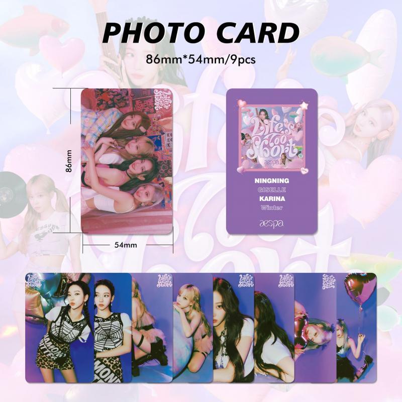 9pcs / Set Kartu Pos Pendek Desain Kpop AESPA Life 's Too