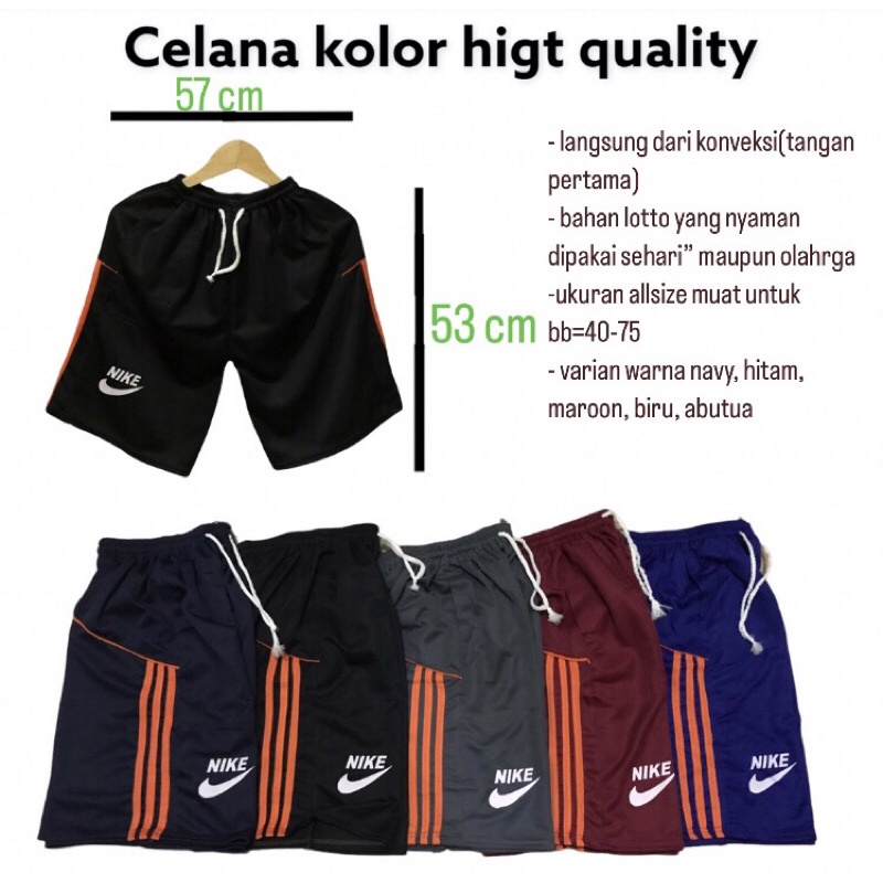 Celana pendek / katok kolor / katok santai