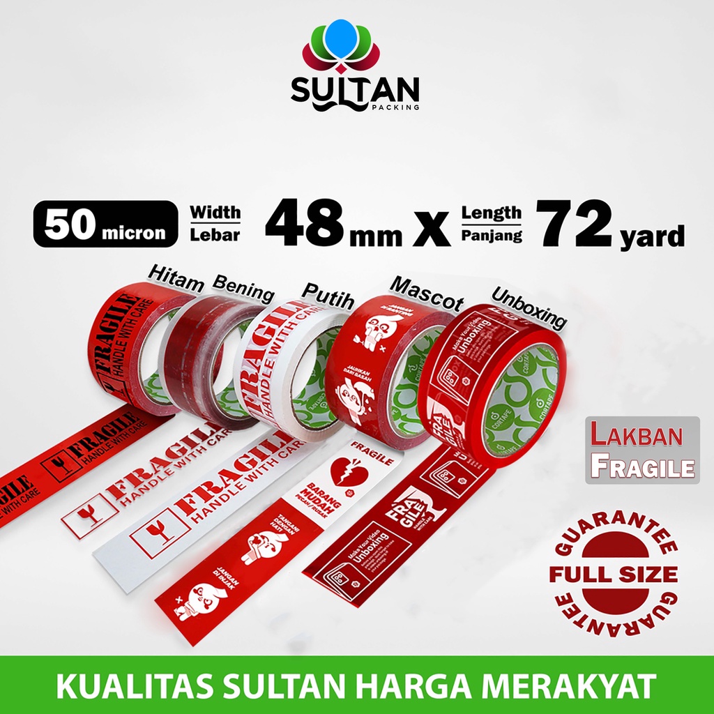 

Lakban FRAGILE Isolasi Premium 48mm Termurah / Satuan