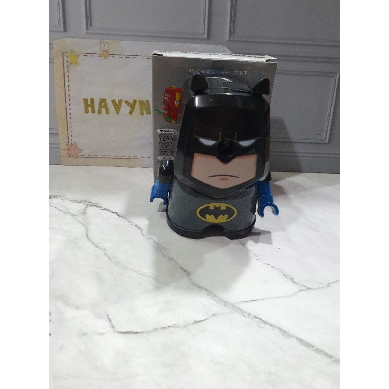 Serutan meja putar SUPERHERO/rautan putar CARS/serutan meja JET PESAWAT-Batman