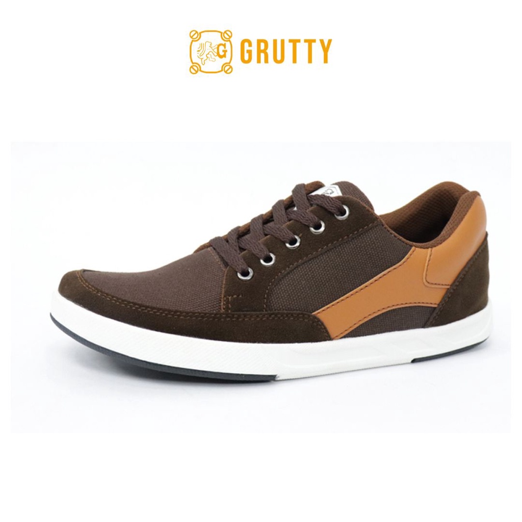 Grutty Sepatu Sneakers Cokie Pria Kasual Trendy Terbaru Original Pria Nyaman Dipakai Warna Coklat Kombinasi