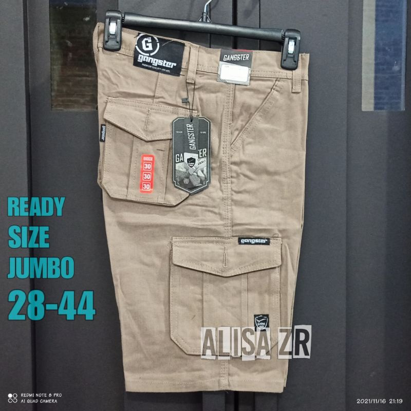 BIGSIZE/JUMBO 27-44 CELANA CARGO PENDEK PRIA BAHAN COTTON COMBED