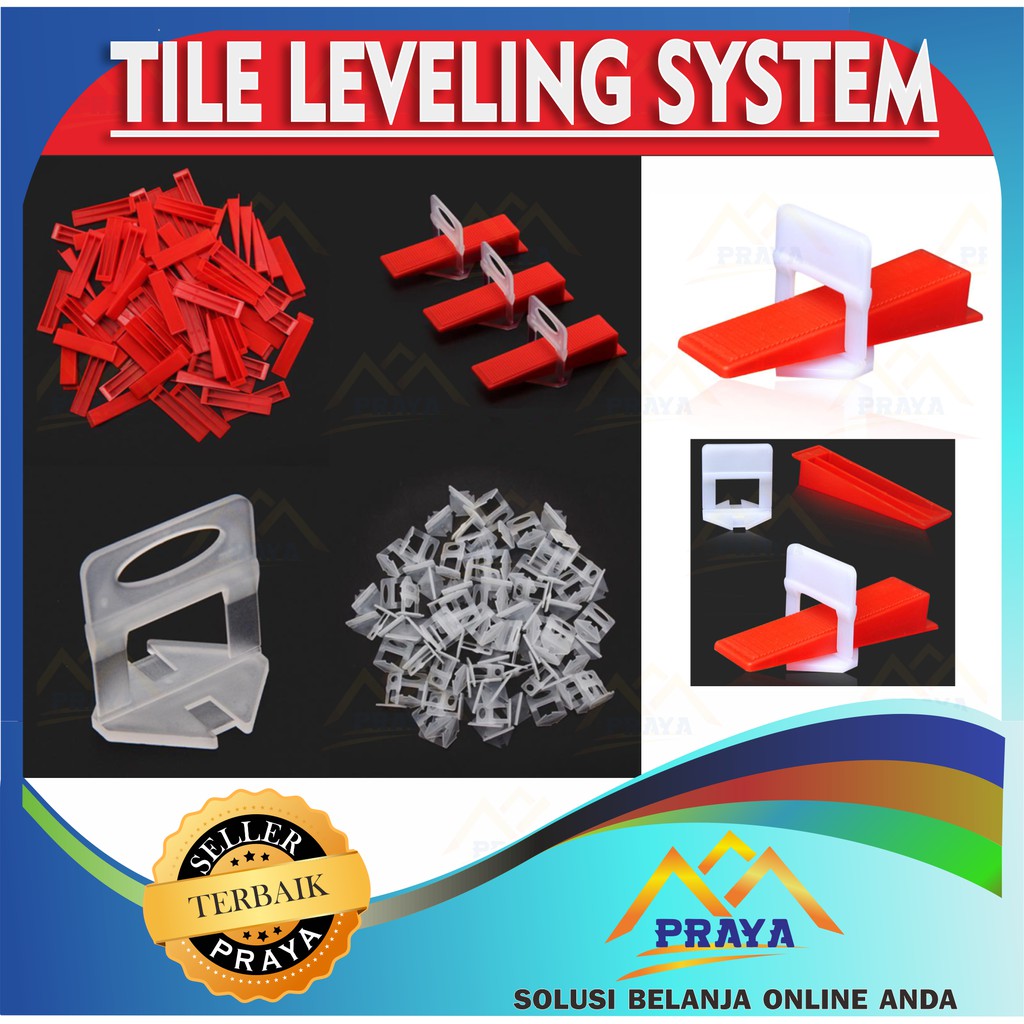 TILE LEVELING SYSTEM ALAT PASANG KERAMIK NAT 50 WEDGES 150 CLIPS