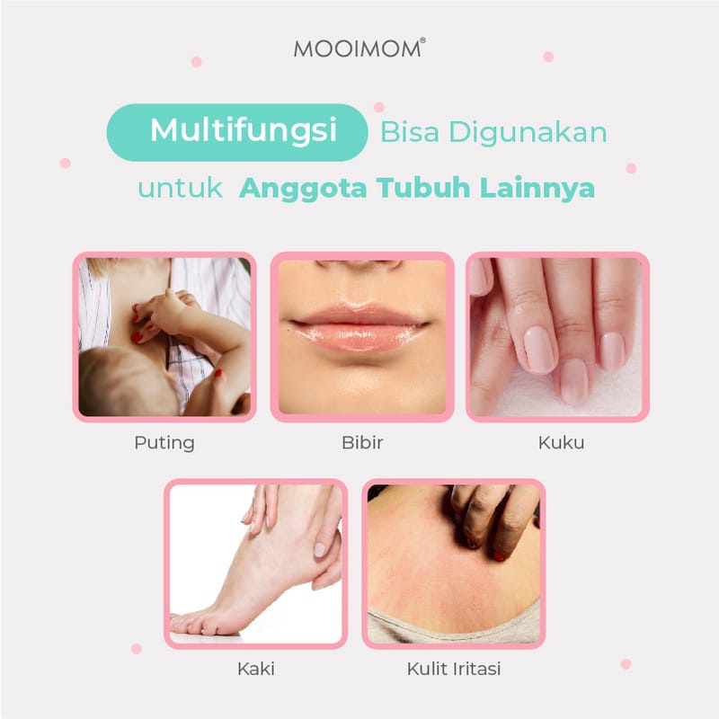 MOOIMOM - Lanolin Nipple Cream / Krim Pelindung Puting Ibu Menyusui 15ml (Krim Puting Lecet)