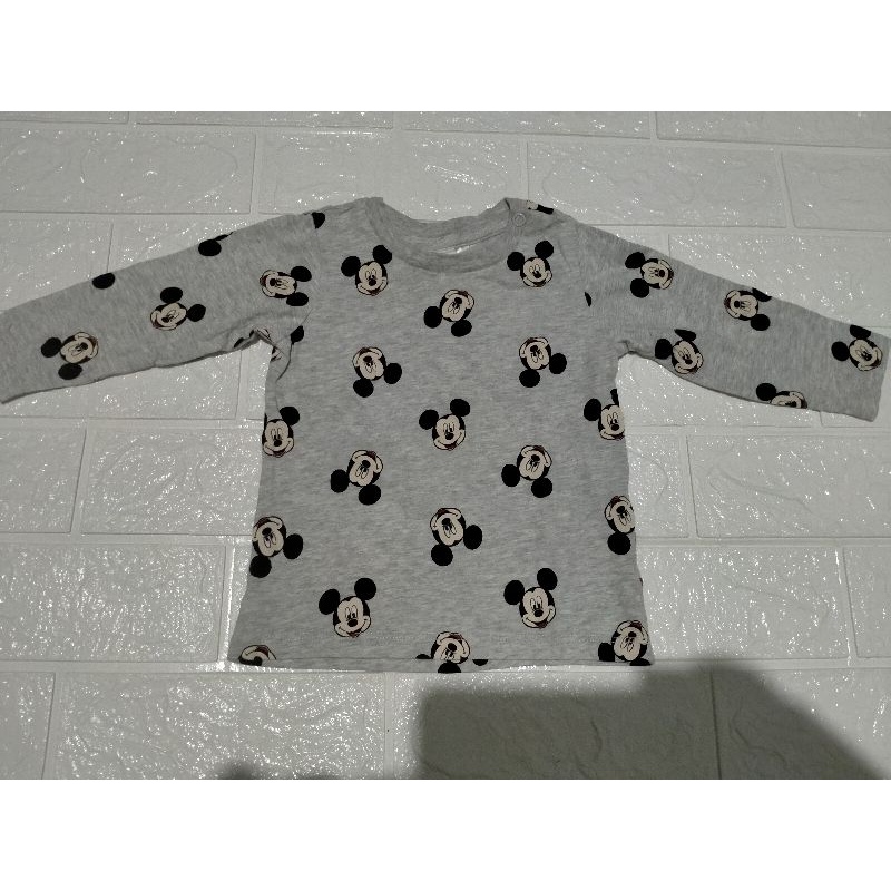 New No Tag Kaos Tangan Panjang Mickey Mouse H&M Baby x Disney New Kaos Mickey Mouse H&M Baby New Kao