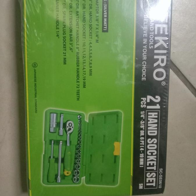 kunci Shok tekiro / hand socket set 21pcs wtwi74 Berkualitas