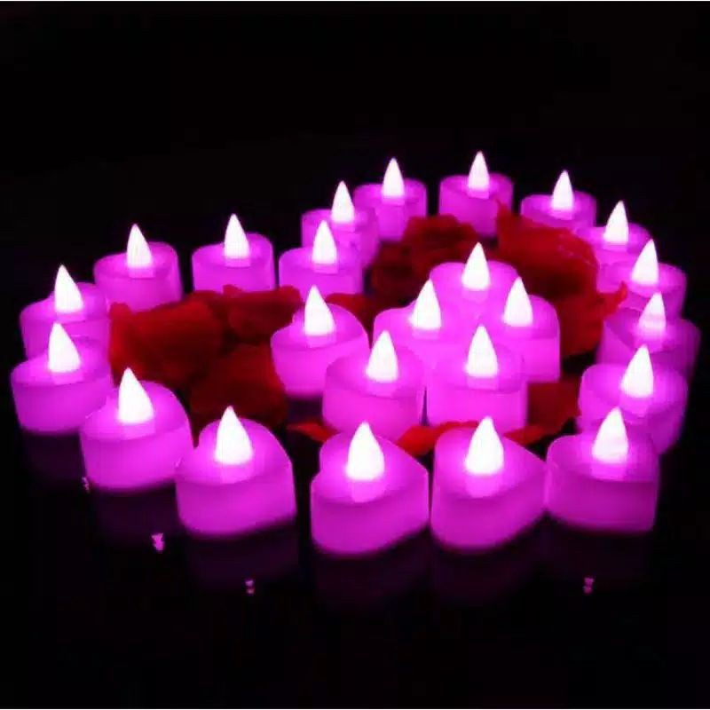 Lampu Hias Elektrik Bentuk Love - AC 20 --  Lilin Mini LED Dekorasi elektrik Kamar tidur outdoor dekorasi pesta pernikahan natal candle light romatic dinner romantis lampion lantai hadiah souvenir