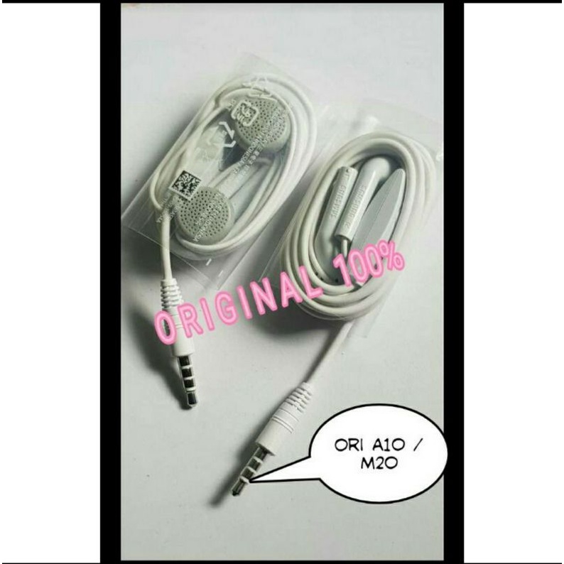 Earphone Headset Samsung Original Asli  M12, A10s, A50s. Bass jernih. bawaan Hp