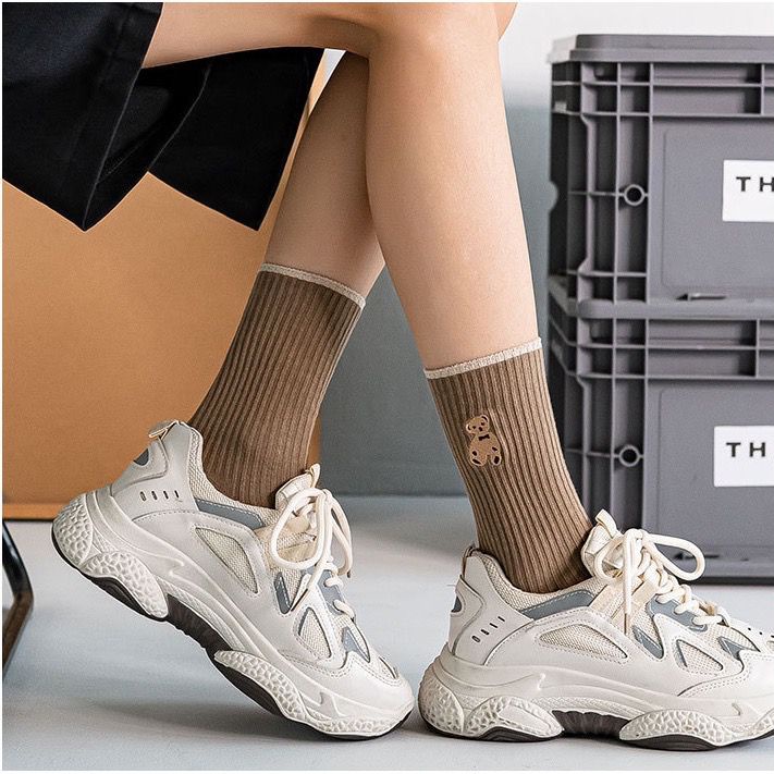 Either.id - Kaos Kaki Pria Wanita Panjang Setinggi Betis Motif Beruang Cute Bear New Fashion Korean Style Socks-8