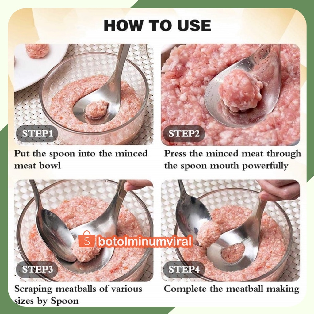 Alat sendok cetakan pembuat bakso stainless steel meatball maker mold PREMIUM