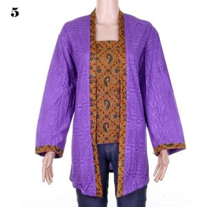 Kebaya Jumbo Size Kutubaru Embos Kombinasi Sogan Adele - Warna 2