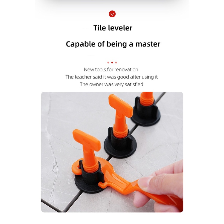 【COD+Dalam stok+Pengiriman Cepat】YUN Mall 50 PCS Alat Perata Pasang Keramik Model Putar Granit Tile Leveling System Spacer Bisa Dipakai Ulang