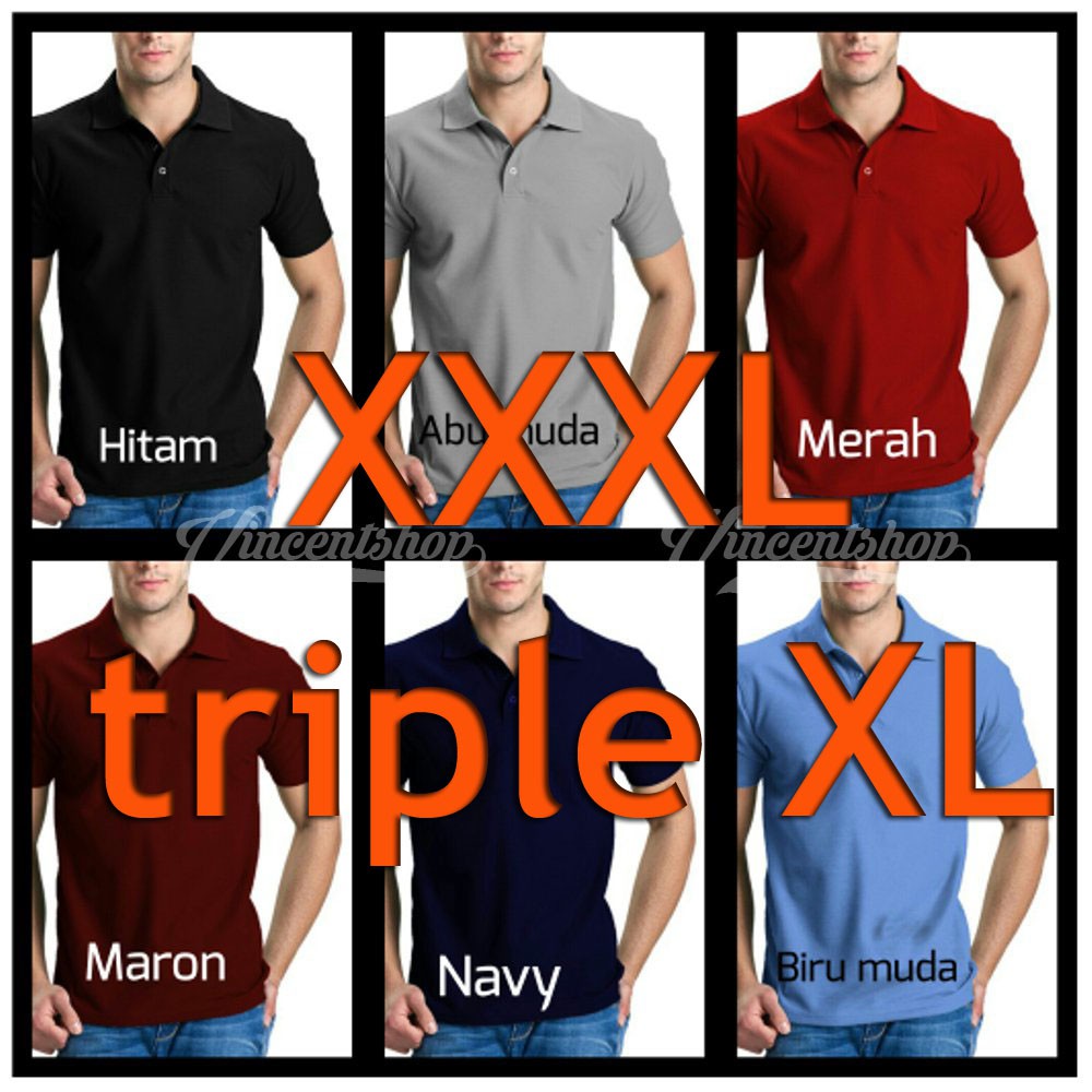 XXXL Kaos Polo Shirt / Kaos Polos Kerah Pria Wanita