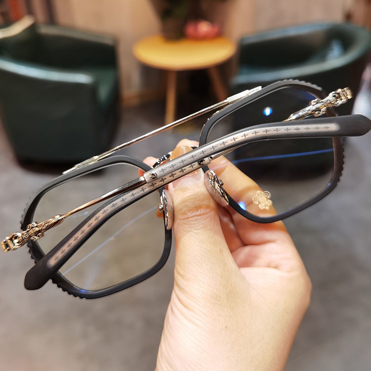 Kacamata myopia Model double beam Bingkai Besar anti blue light Gaya Korea Untuk Pria Dan Wanita