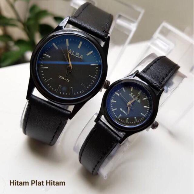 【GRATIS ONGKIR】JAM TANGAN COUPLE MURAH READY 6 WARNA HARGA SATUAN!!-Hitam plat Hitam