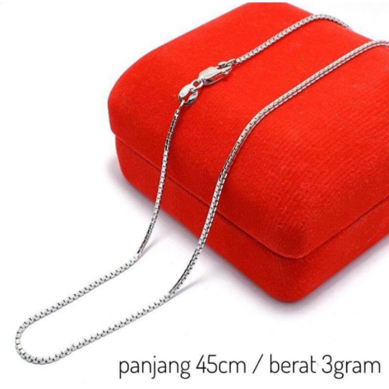 Kalung Itali fashion wanita/pria silver perak titanium original anti luntur