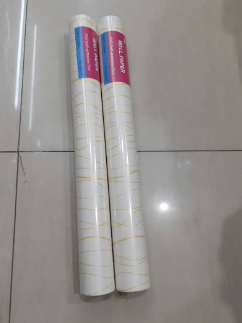 WALLPAPER STIKER DINDING.MOTIF SALUR GOLD.