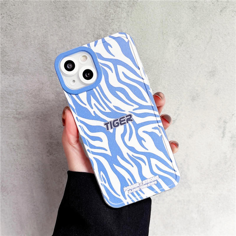 Soft Case TPU Motif Harimau Untuk iPhone 13 12 11 Pro Max X Xs Max XR 8 7 Plus