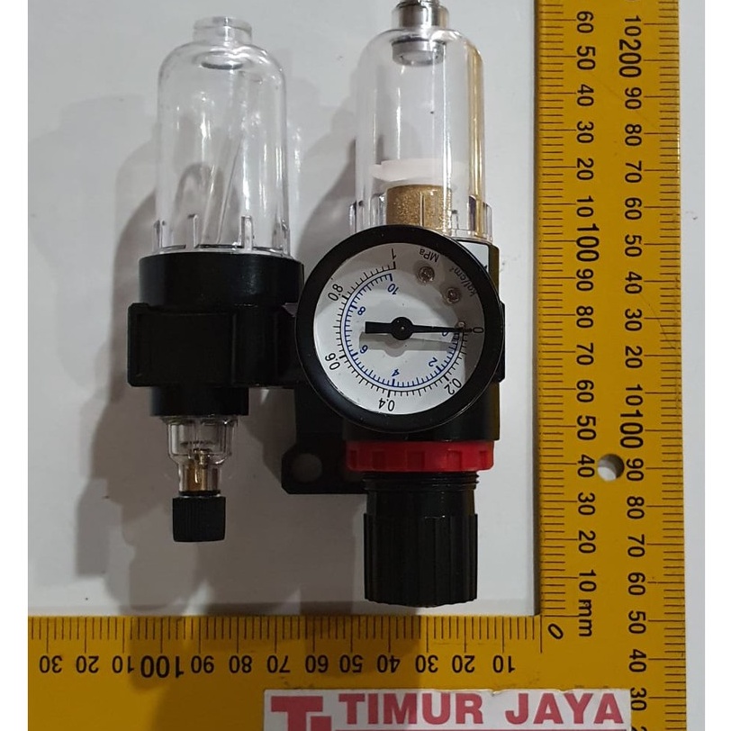 MOLLARAFC 1/4 in DOUBLE Mini Air Filter Control Kompresor Angin Udara Regulator Pengatur Tekanan