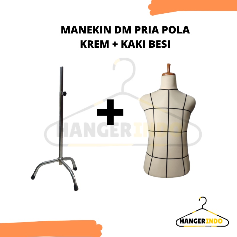 Manekin Pria DM Pola Krem Kaki Besi | Manekin Jas | Manekin Pria Dewasa | Manekin Setengah Badan Pria | Patung Baju Pria | Patung Manekin Cowok