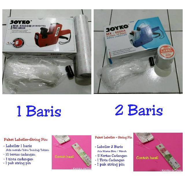 

PAKET alat cetak label harga labeller kertas tinta string loop lock pin tali plastik lingkar bandrol