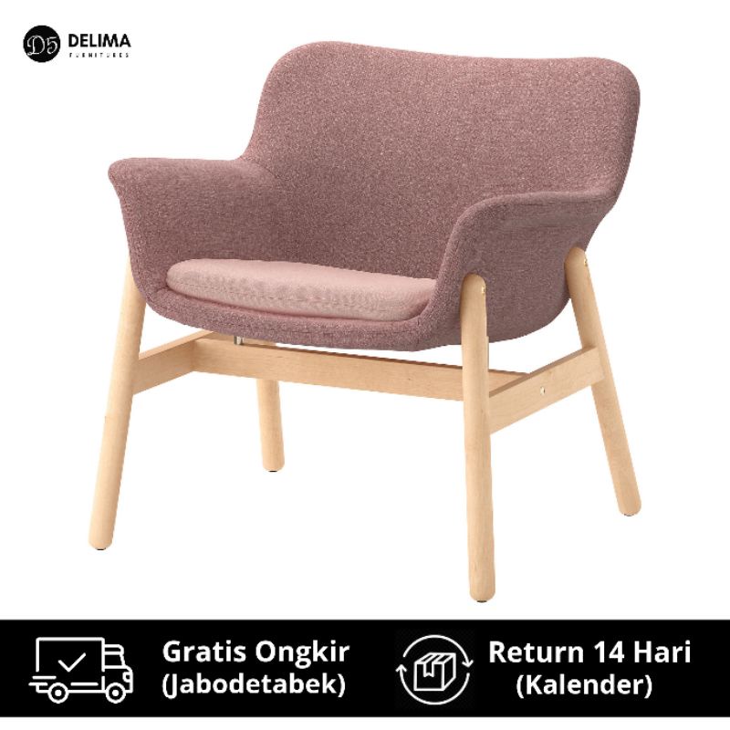 Armchair Single Sofa Kursi Malas Kursi Santai Kursi Berlengan - Pink