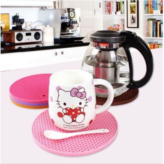 (NCS) COD TATAKAN PANCI SILIKON Alas Meja Besar Anti Panas Slip Silicone Jampel Heat Proof