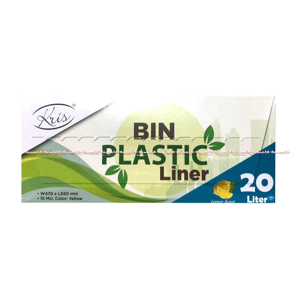 Kris Bin Plastik Liner 20Litter Plastik Tempat Sampah Kantong Sampah Plastic Aroma Lemon Ukuran 25pcs 20L Plastic Bag Krisbin Krisbow 20 Liter 20 L