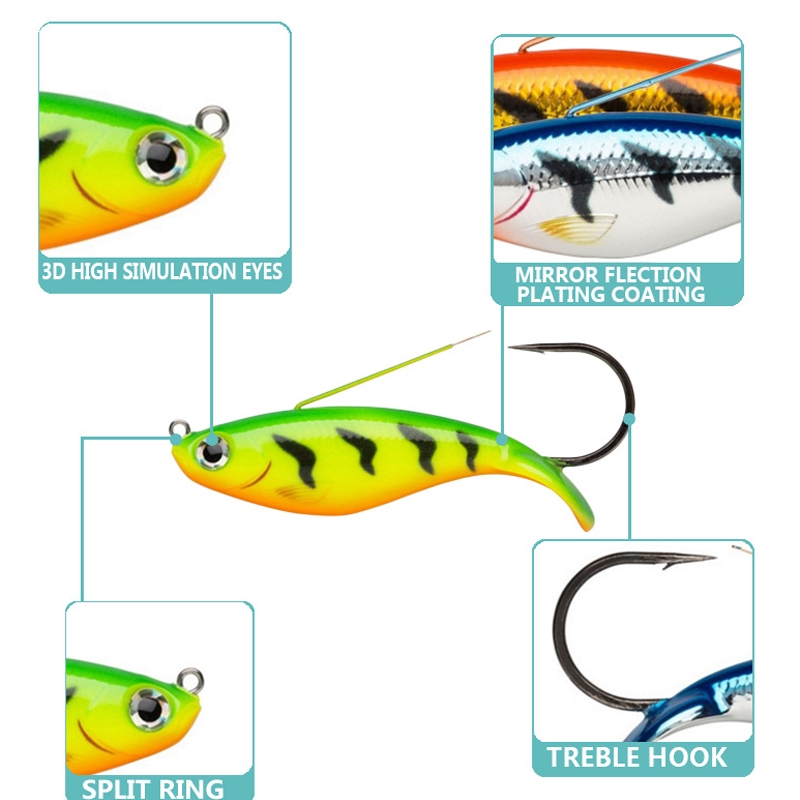 8.5cm 21.5g Umpan Mancing relix nusantara Alat Pancing Umpan Mancing Minnow Lure Alat Pancing Murah CrankBait Umpan Pancing Buatan CrankSet Umpan Ikan Kail Pancing Heavy Sinking Minnow Umpan Pancing