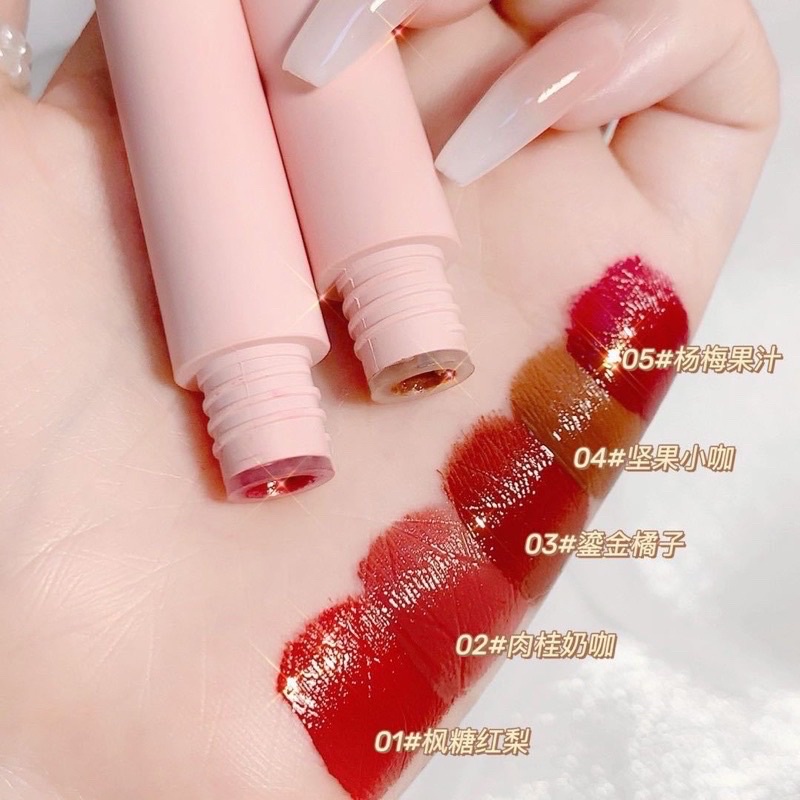 Lipstik （1SET 3、5、6PCS） LIP GLAZE SET BOX LIPSTIK lipstik HANASUI MATTE / HANASUI MATTEDORABLE LIPCREAM