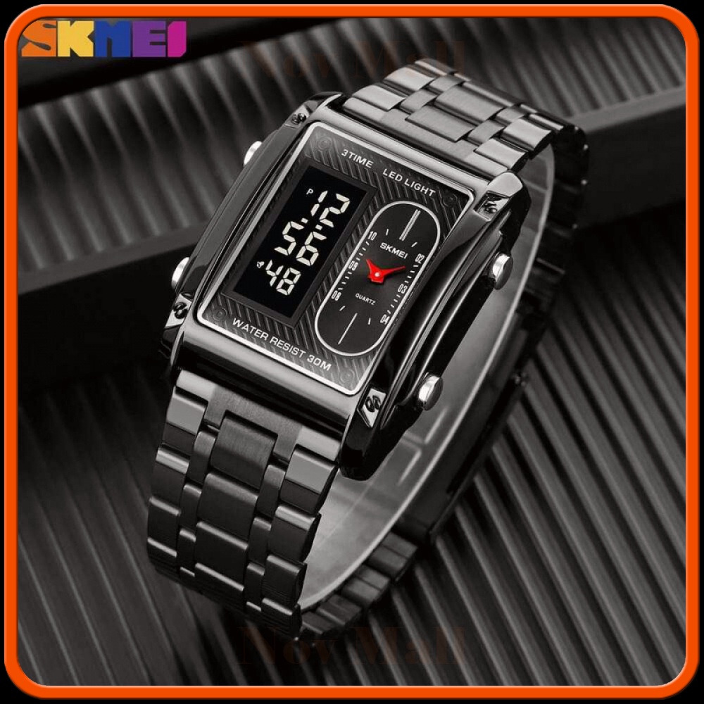 SKMEI Jam Tangan Digital Analog Pria Strap Stainless Steel - 1868