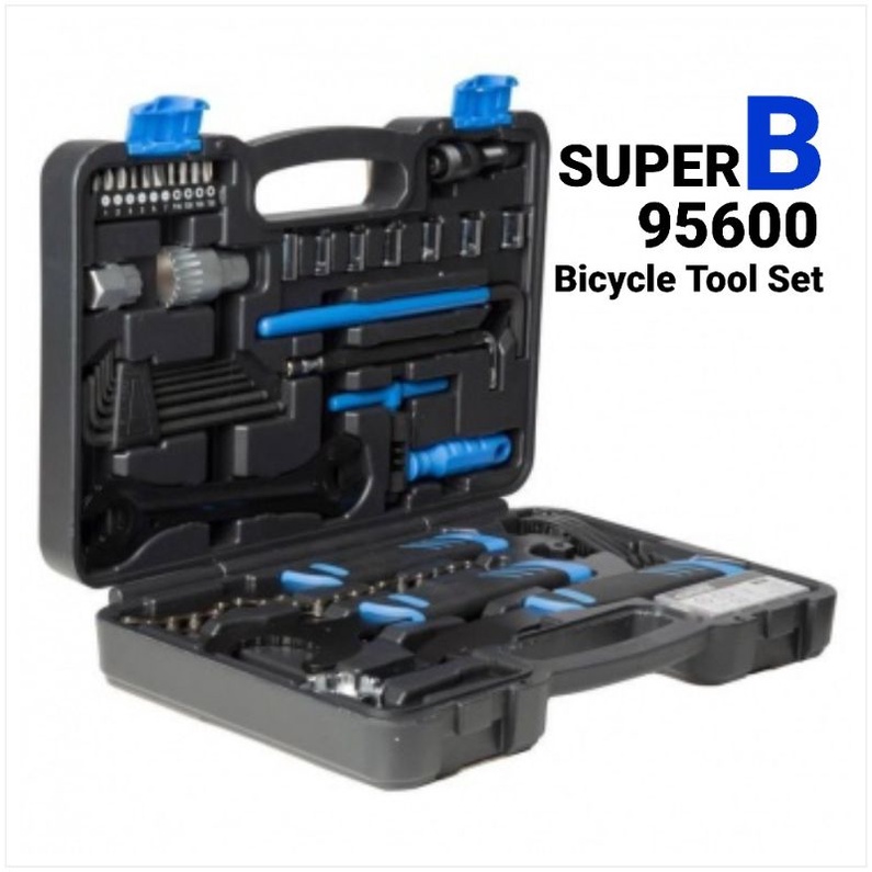 Tool Set Super B Komplit Tools SuperB Seri 95600 Lengkap 43 in 1 Bicycle Toolset Sepeda Koper Tas Tools Peralatan Alat Alat Servis Sepeda