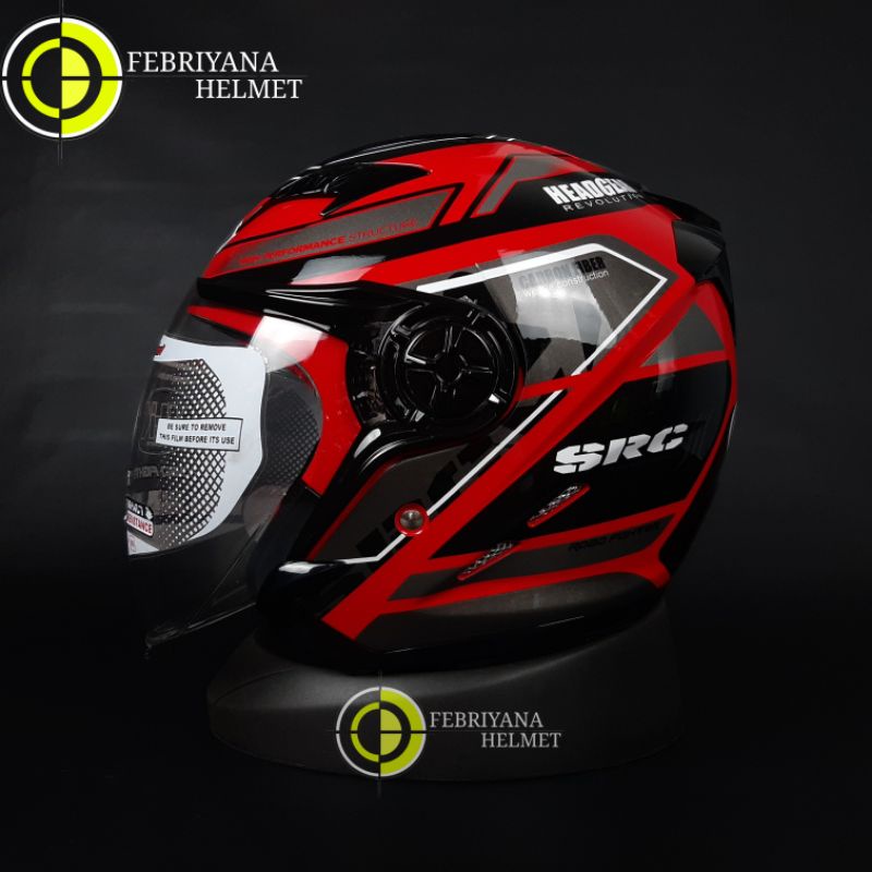 HELM NHK GLADIATOR TOURING RED HALFFACE DOUBLE VISOR