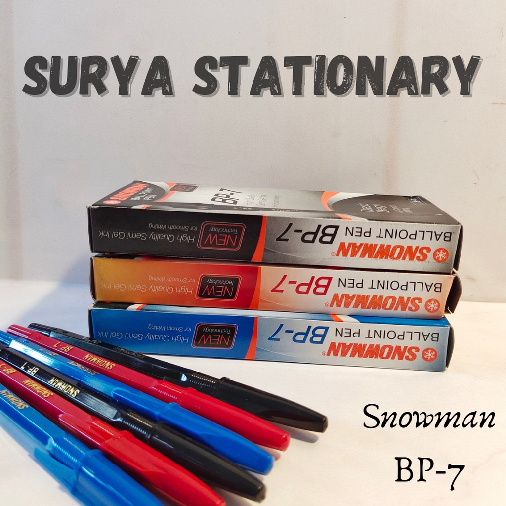 

(PAK) Bolpoin Snowman BP-7 / Pulpen Snowman BP-7 12 pcs