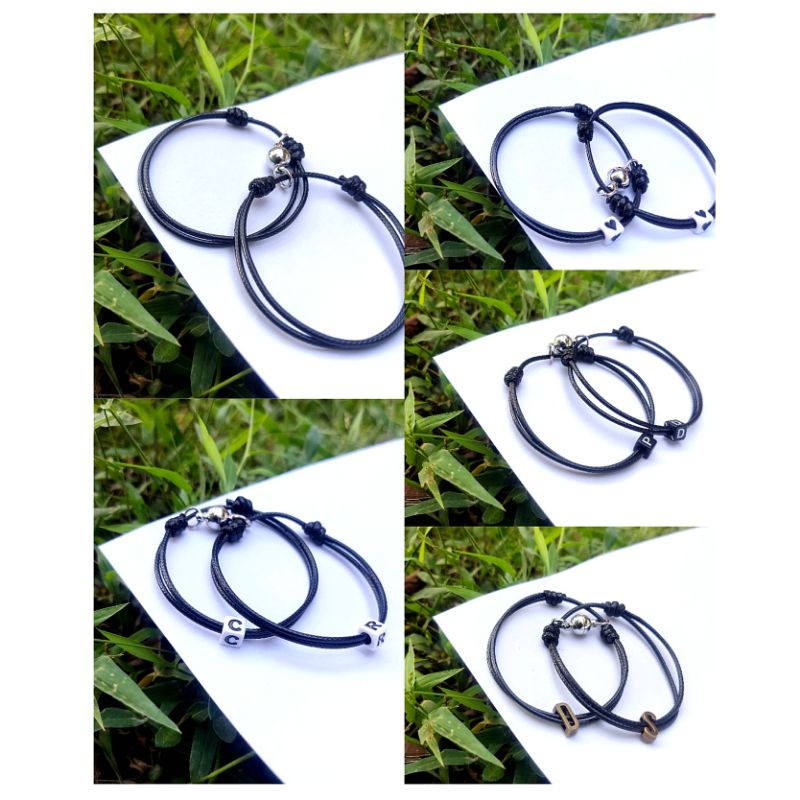 Gelang couple magnet / gelang magnet / magnetik / gelang viral / gelang tiktok / gelang tali hitam