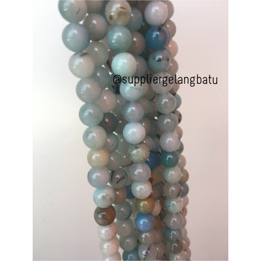 batu amazonite mala round beads 10mm bahan gelang kalung kesehatan supplier bahan craft aksesoris