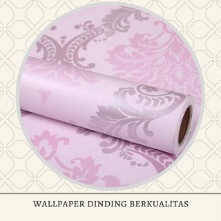 Wallpaper Sticker Batik Pink Silver WPS072 Stiker  Dinding 