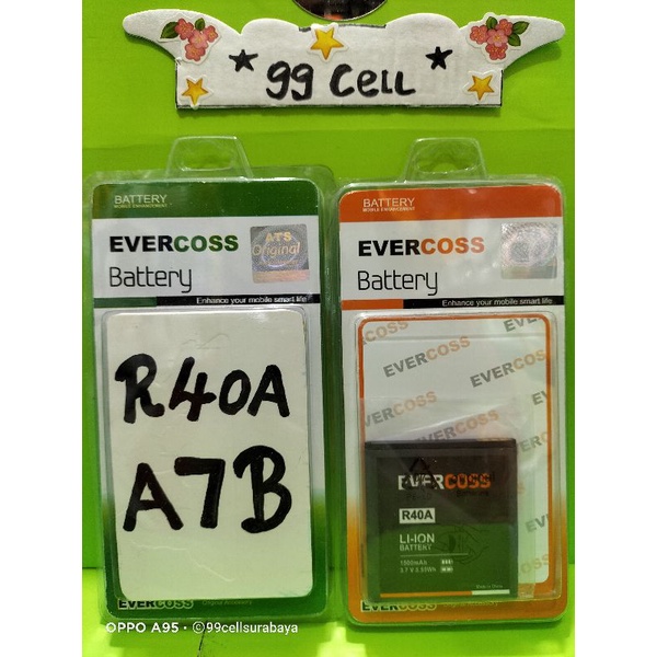 Baterai battery batrai batre Evercoss R40A A7B original