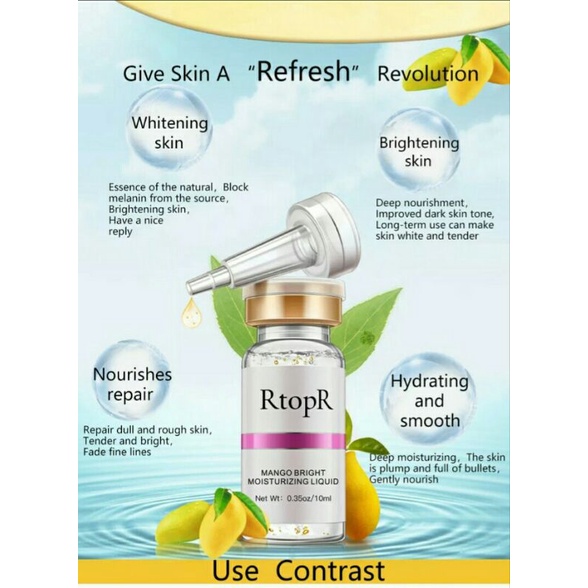 RtopR MANGO BRIGHT MOISTURIZING LIQUID | SERUM MANGGA Pemutih Wajah Anti Penuaan |