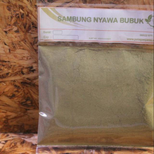 

Daun Sambung nyawa nyowo bubuk serbuk
