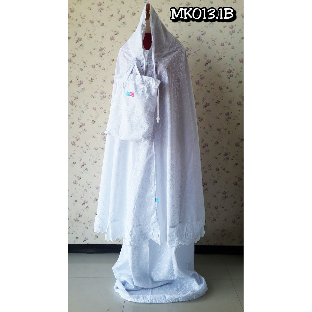 mukenah full bordir / mukena full bordir putih / mukenah katun bordir