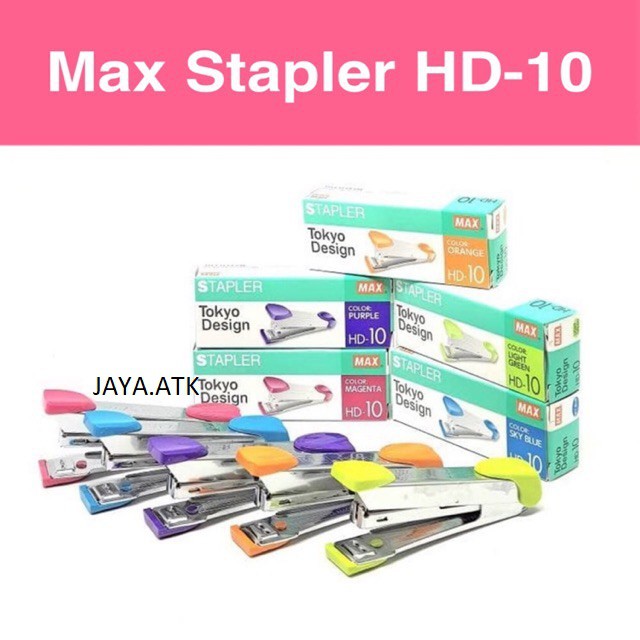 STAPLER STAPLES MAX HD-10 TOKYO DESIGN NO.10 HEKTER STEPLES KECIL HD10 MAX