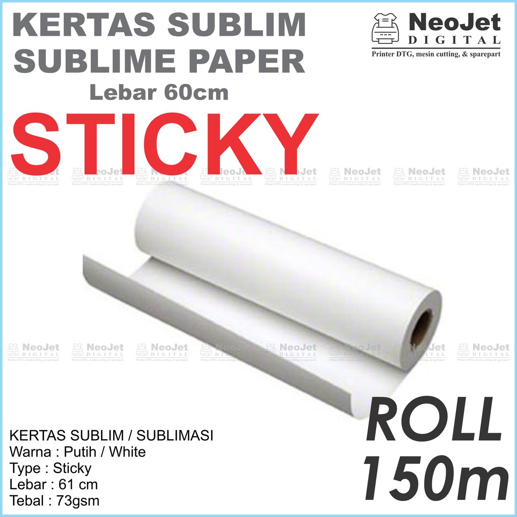 

Kertas Sublim Roll Sublimasi Sublimation STICKY Lebar 60cm Gulungan Kertas Sablon Sublime Rol
