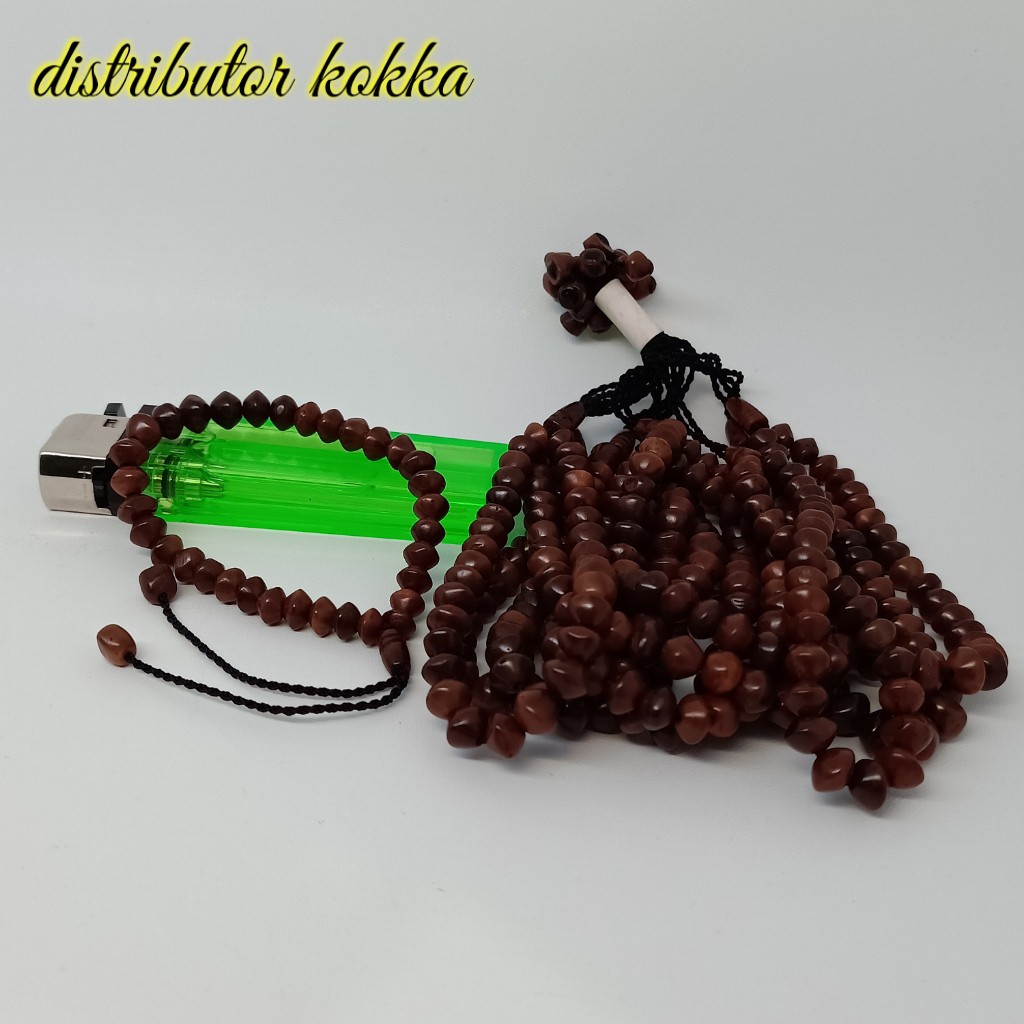 ( SUPER MURAH ) Paket hemat 10 pcs gelang tasbih 33 Kokka kaukah wajik kpl  coklat