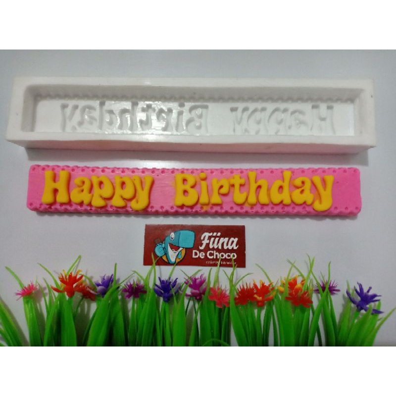Cetakan Coklat Happy Birthday | Bar panjang 18cm | Fiina de choco