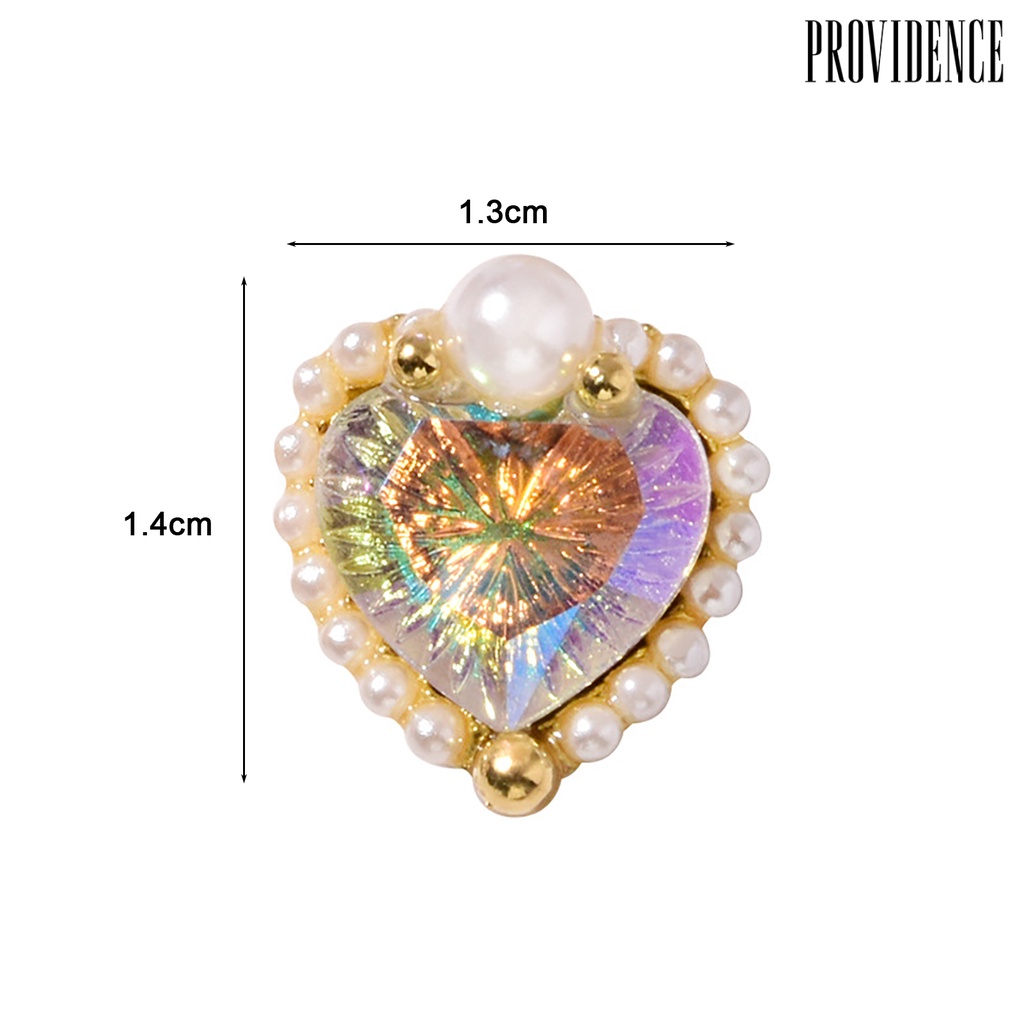 Providence Nail Rhinestone Heart-Shape DIY Alloy Flat Back All-match Nail Decoration Ornament for Beauty