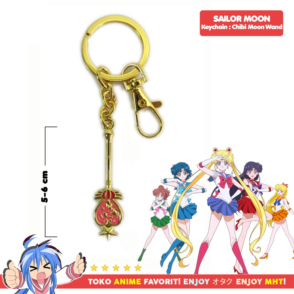 Gantungan Kunci Senjata Anime Sailor Moon Chibi Moon Wand Tongkat