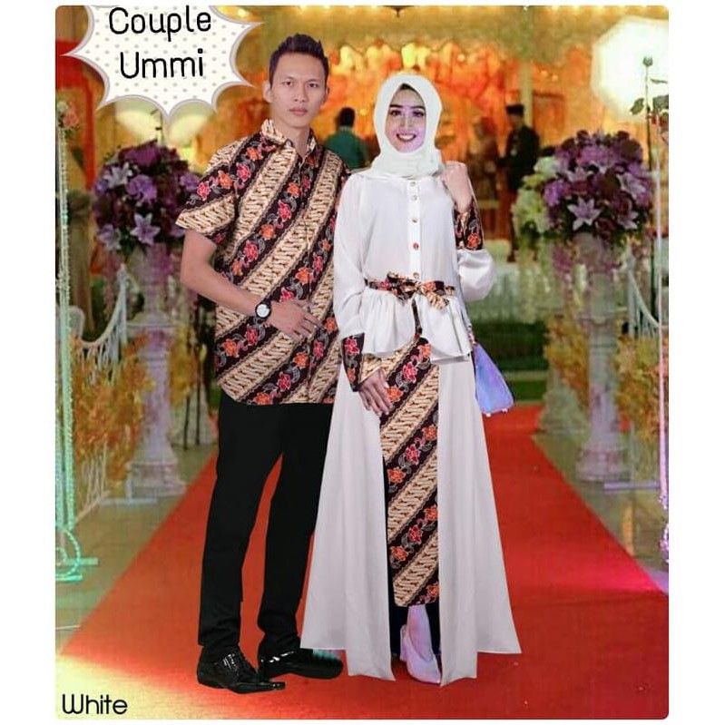 baju kebaya pesta couple ummi benhur putih muslim pasangan ummina TM