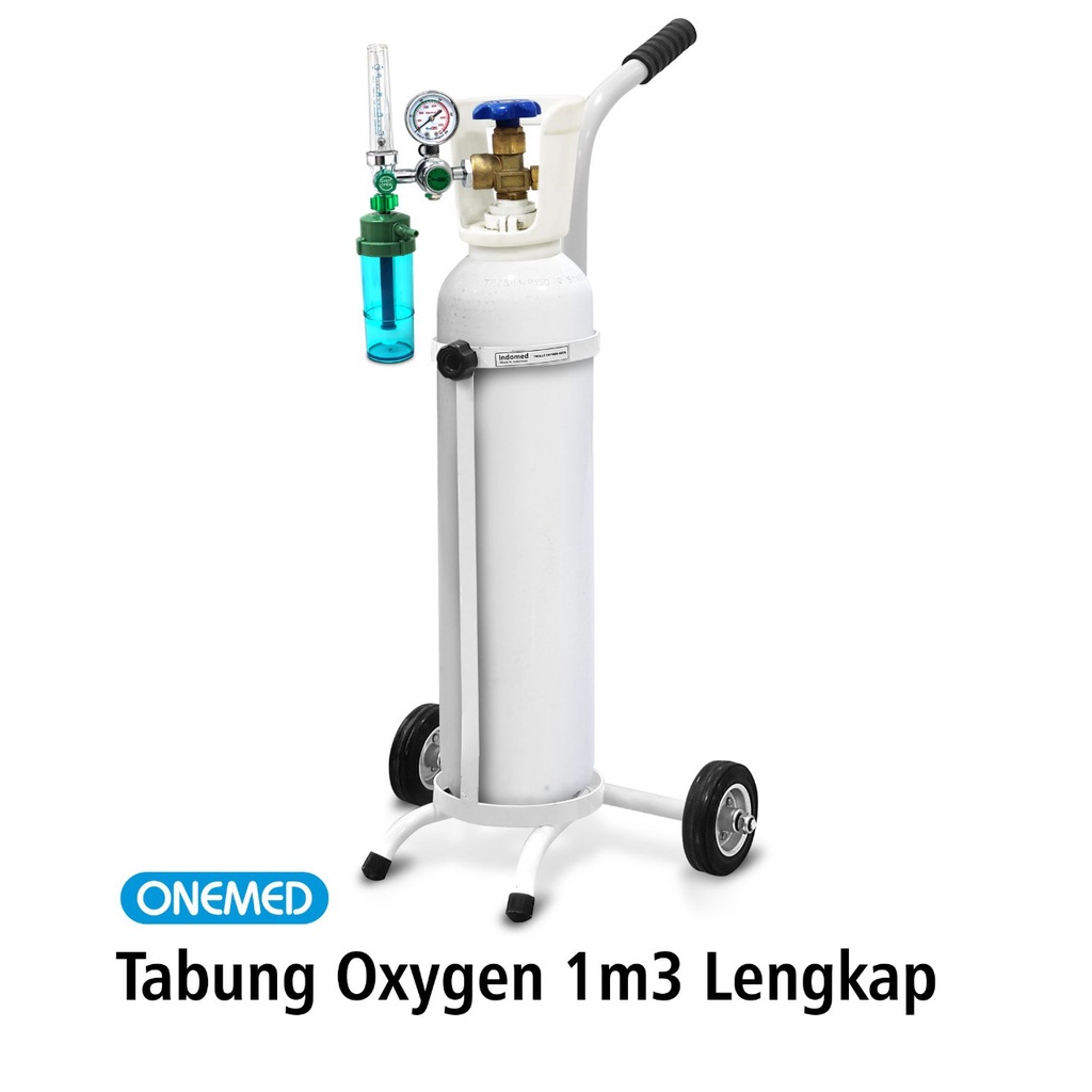 Oksigen 1m3 lengkap Tabung Oxygen Trolly Regulator OneMed OJ