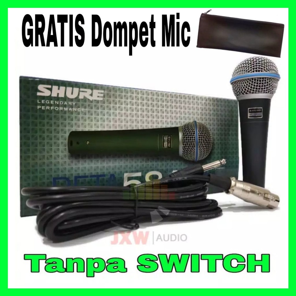 MIC SHURE BETA 58 A LC / MICROPHONE SHURE KABEL BETA 58A LC /  MIC KABEL SHURE BETA 58A LC / BETA58A